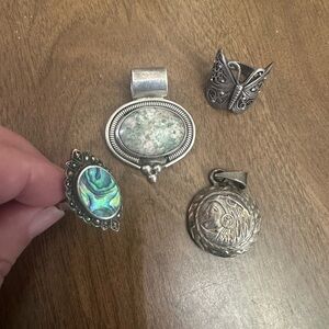 Silver and Abalone Jewelry Set